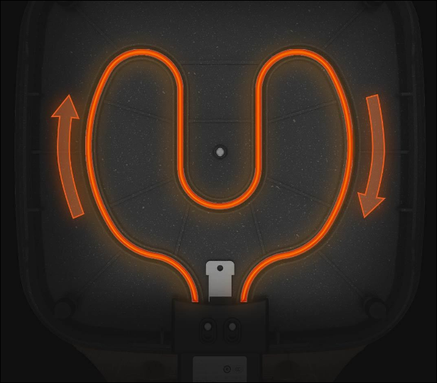 Spodní část desky je ohřívána trubicí ve tvaru písmena U