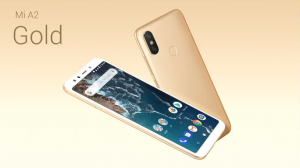 Telefon Xiaomi Mi A2 ve zlaté barvě