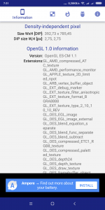 Informace o obrazovce z programu Display Tester