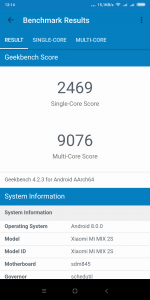 Výsledky Xiaomi Mi Mix 2s v benchmarku GeekBench