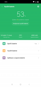 Po celodenním používání zbývá 53 %