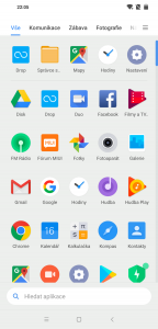 Seznam aplikací v Poco Launcheru