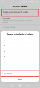 Omezení počtu připojených zařízení