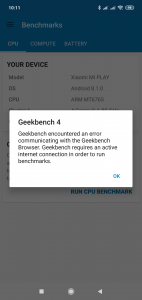 GeekBench se na Xiaomi Mi Play nepovedlo spustit