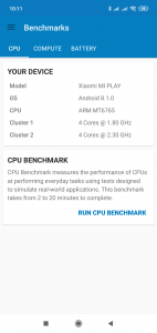 GeekBench se na Xiaomi Mi Play nepovedlo spustit