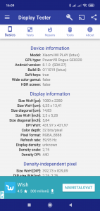 Informace o obrazovce