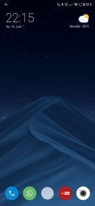 Domovská obrazovka s tlačítkem