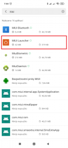 Otevřete MIUI Launcher