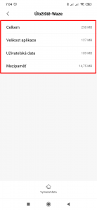 Podrobnosti o tom, kolik místa aplikace zabírá