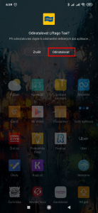 Potvrďte, že chcete aplikaci Odinstalovat