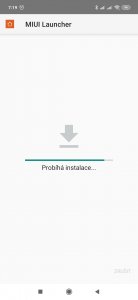 Probíhá instalace MIUI 11 Launcher