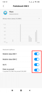 Přepínače pro nastavení přístupu