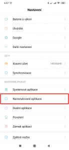 Správa nainstalovaných aplikací