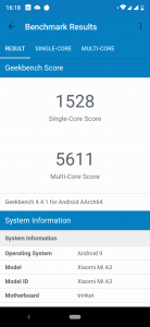 Xiaomi Mi A3 v benchmarku GeekBench 4