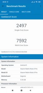 Redmi Note 8 Pro v benchmarku GeekBench 4