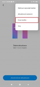 Z kontextové nabídky zvolte Co je nového