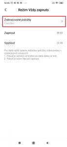 Zvolte v sekci Zobrazované položky možnost Časování