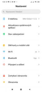 Nové systémové nastavení