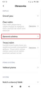 Přejděte do Barevné schéma