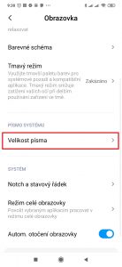 Přejděte do Velikost písma