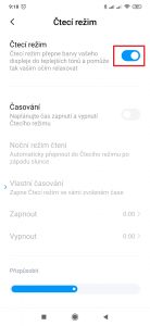 Přepínač Čtecí režim