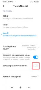 Deaktivujte přepínač Zakázat plovoucí oznámení