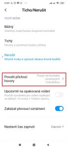 Pokračujte do Povolit příchozí hovory