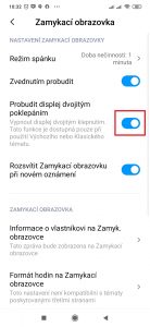 Probudit displej dvojitým poklepáním