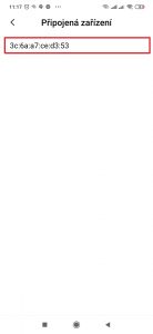 Seznam připojených MAC adres