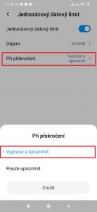 Určete, co se stane Při překročení tohoto limitu