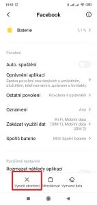 Klepněte na tlačítko Vynutit ukončení