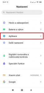 Pokračujte do Aplikace