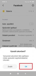 Potvrďte, že opravdu chcete aplikaci ukončit