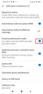 Aktivujte přepínač Používat jednoduché znaky