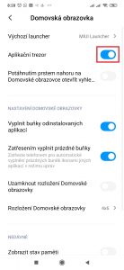 Deaktivujte přepínač Aplikační trezor