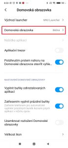 Klepněte tedy na položku Domovská obrazovka