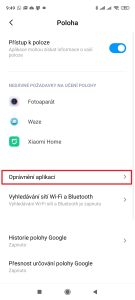Otevřete položku Oprávnění aplikací