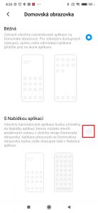 Přepněte přepínač na možnost S Nabídkou aplikací