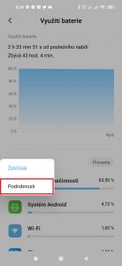 Klepněte na nabídku Žebříček a zvolte možnost Podrobnosti
