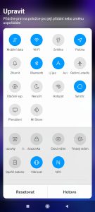 Možnosti panelu rychlého přístupu