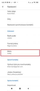 V sekci Zobrazení klepněte na položku Motiv