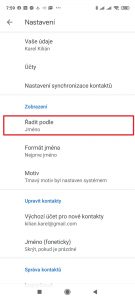 V sekci Zobrazení v položce Řadit podle vyberte