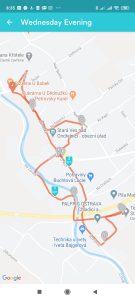 Záznam trasy v aplikaci Runkeeper