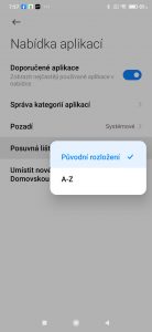 Nastavení posuvné lišty