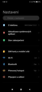 Nastavení ve tmavém režimu