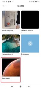 Přejděte do sekce Super tapety
