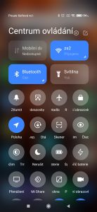 Rozbalené Centrum ovládání