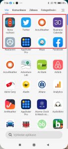 Sekce s doporučenými aplikacemi
