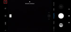 Vstup do nabídky aplikace Fotoaparát