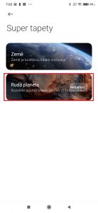 Vyberte si klepnutím tapetu dle libosti